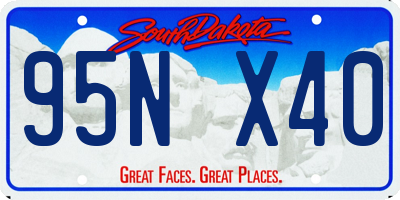 SD license plate 95NX40