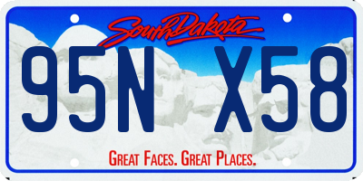 SD license plate 95NX58