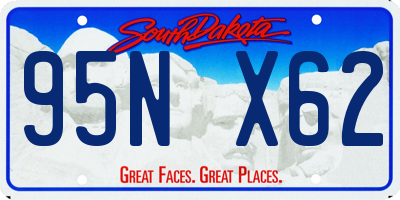 SD license plate 95NX62