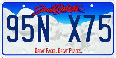 SD license plate 95NX75