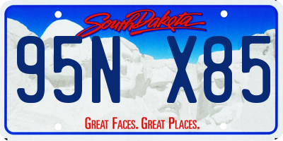 SD license plate 95NX85
