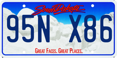 SD license plate 95NX86