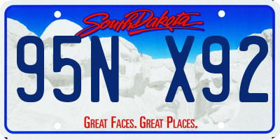 SD license plate 95NX92
