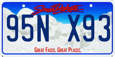 SD license plate 95NX93