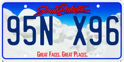 SD license plate 95NX96