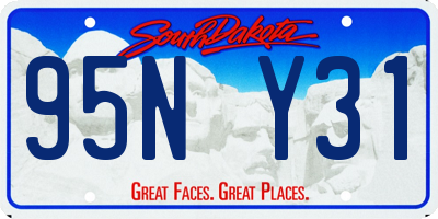 SD license plate 95NY31