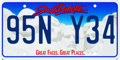 SD license plate 95NY34