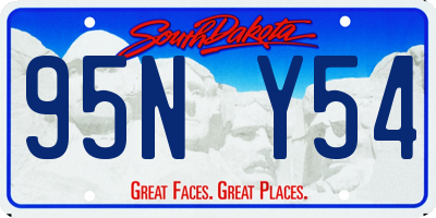 SD license plate 95NY54