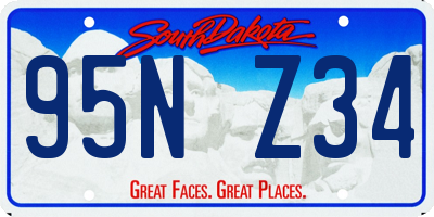 SD license plate 95NZ34