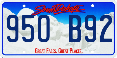 SD license plate 95OB92