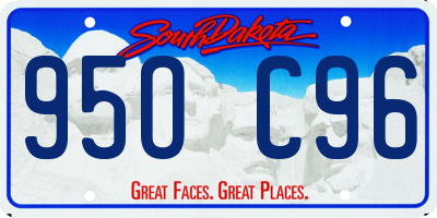 SD license plate 95OC96