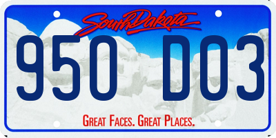 SD license plate 95OD03