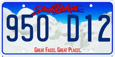 SD license plate 95OD12