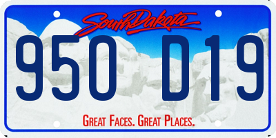 SD license plate 95OD19