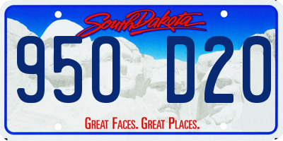 SD license plate 95OD20