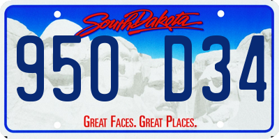 SD license plate 95OD34