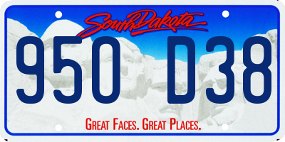 SD license plate 95OD38