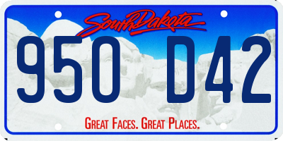SD license plate 95OD42