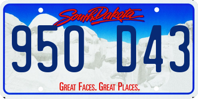 SD license plate 95OD43