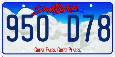 SD license plate 95OD78
