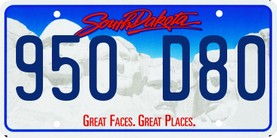 SD license plate 95OD80