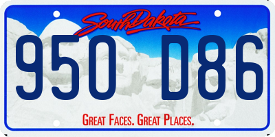 SD license plate 95OD86