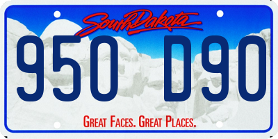 SD license plate 95OD90