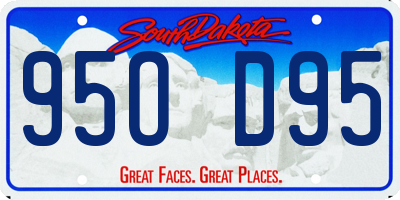 SD license plate 95OD95