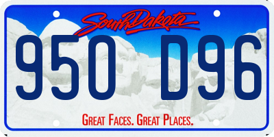 SD license plate 95OD96