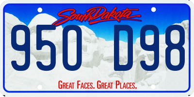 SD license plate 95OD98