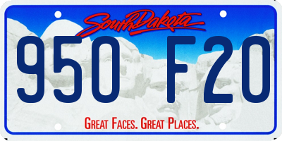 SD license plate 95OF20