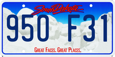 SD license plate 95OF31