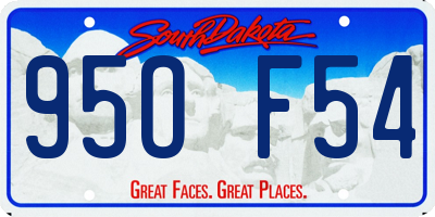 SD license plate 95OF54