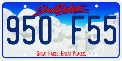 SD license plate 95OF55