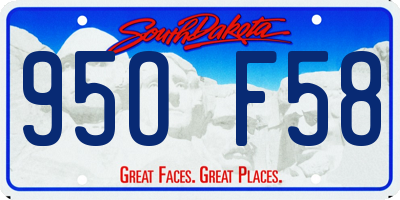 SD license plate 95OF58