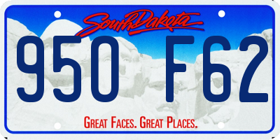 SD license plate 95OF62