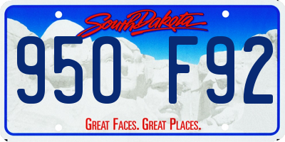 SD license plate 95OF92