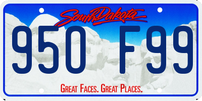 SD license plate 95OF99