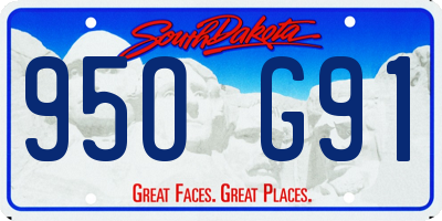 SD license plate 95OG91