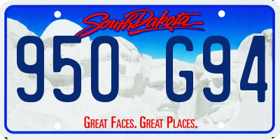 SD license plate 95OG94