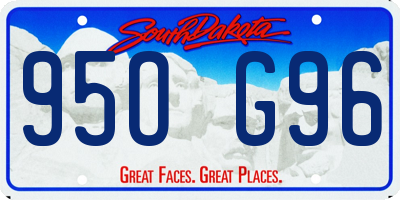 SD license plate 95OG96