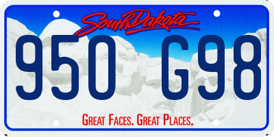 SD license plate 95OG98