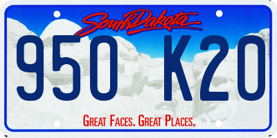 SD license plate 95OK20