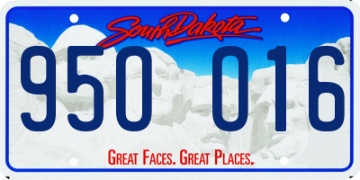 SD license plate 95OO16