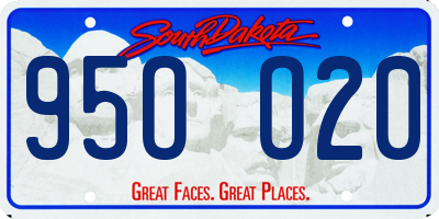 SD license plate 95OO20