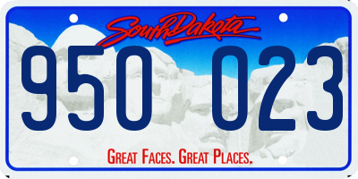 SD license plate 95OO23