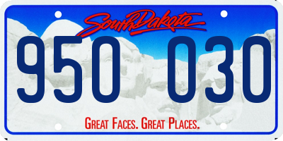 SD license plate 95OO30