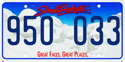 SD license plate 95OO33