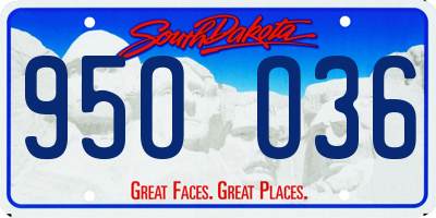 SD license plate 95OO36