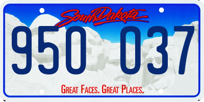 SD license plate 95OO37